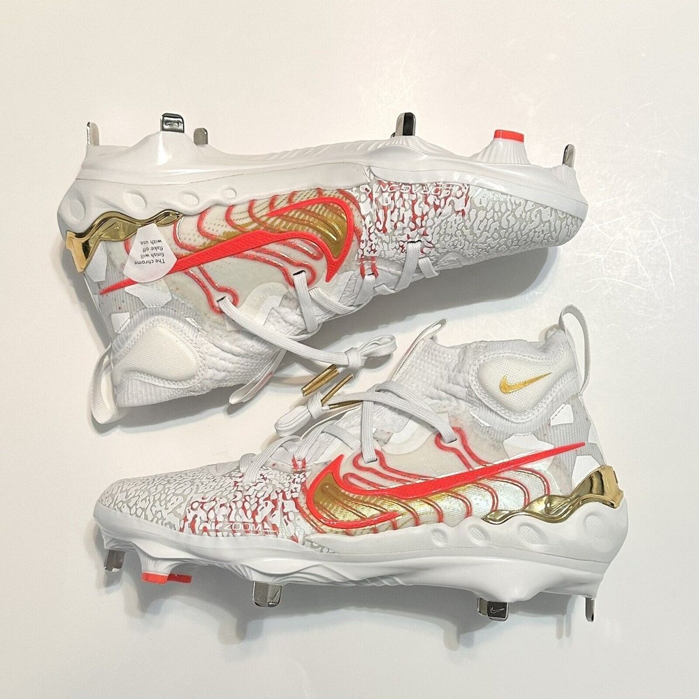 NIKE Alpha Huarache NXT Baseball Cleats Mens 11 Playoff Pack White Gold Crimson - Picture 3 of 7